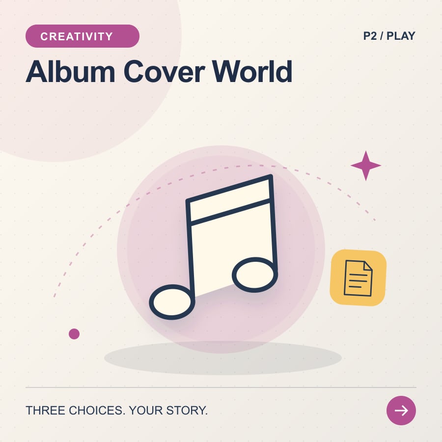 Album Cover World illustrated poster featuring music