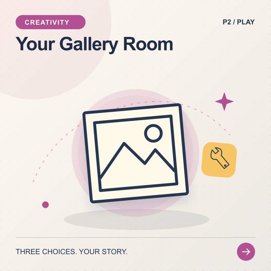 Your Gallery Room illustrated poster featuring frame