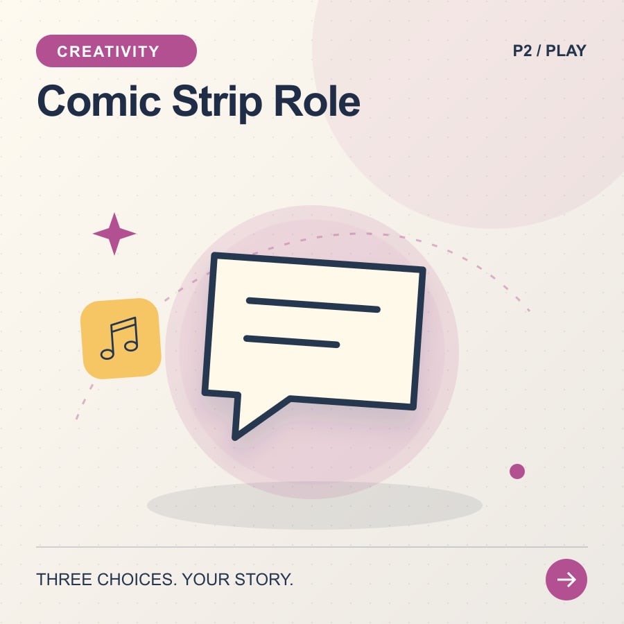 Comic Strip Role illustrated poster featuring chat