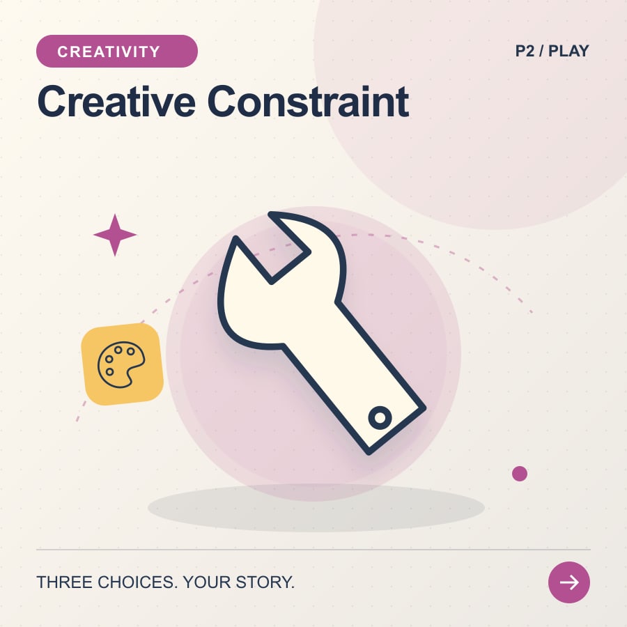 Creative Constraint illustrated poster featuring tools
