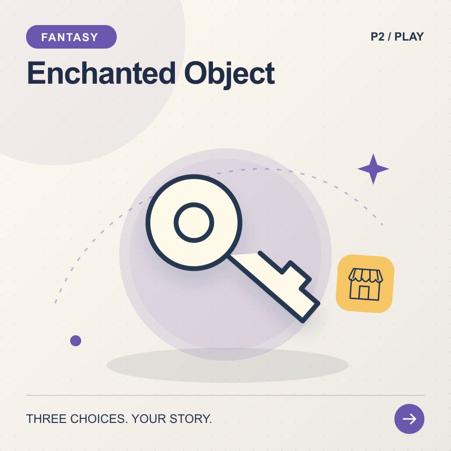 Enchanted Object illustrated poster featuring key