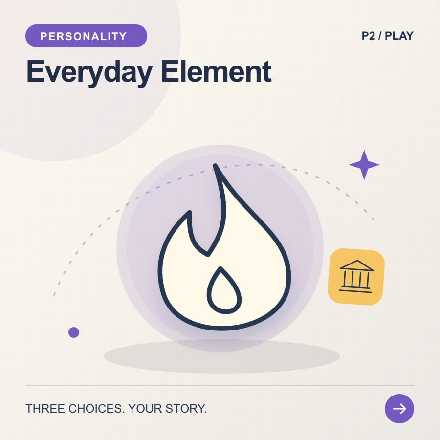 Everyday Element illustrated poster featuring flame