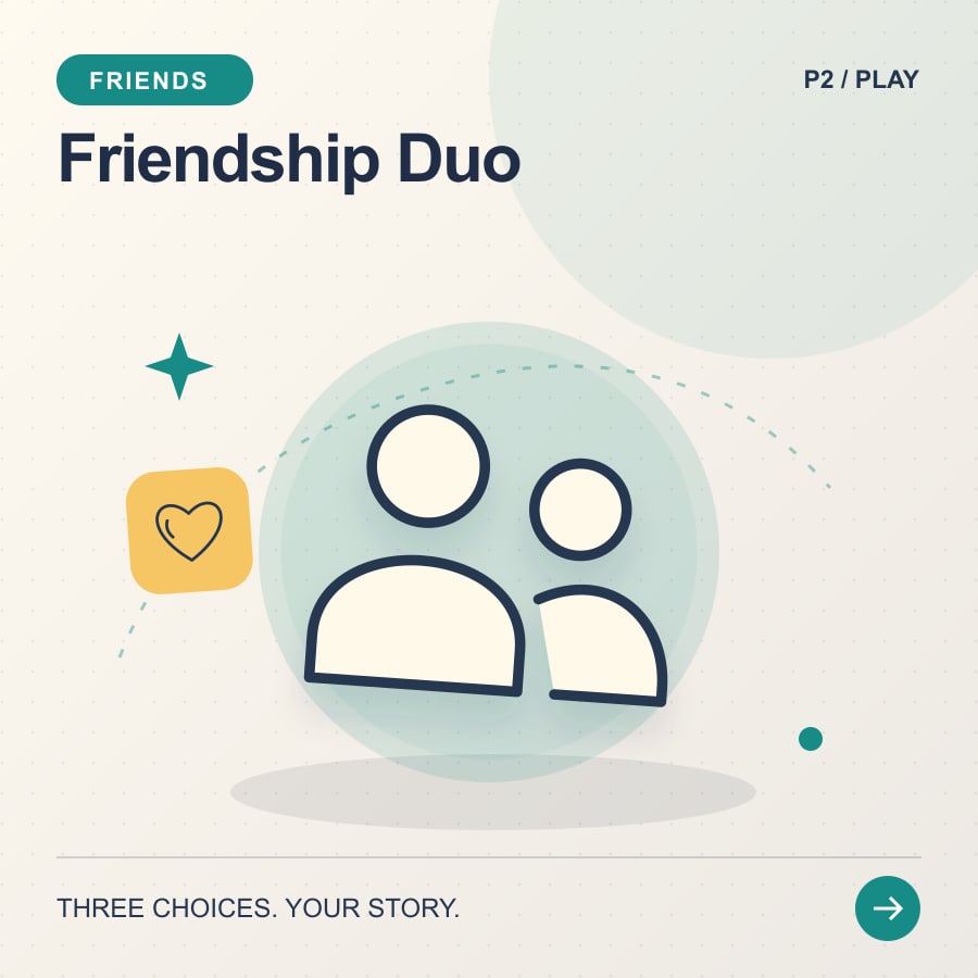 Friendship Duo illustrated poster featuring people