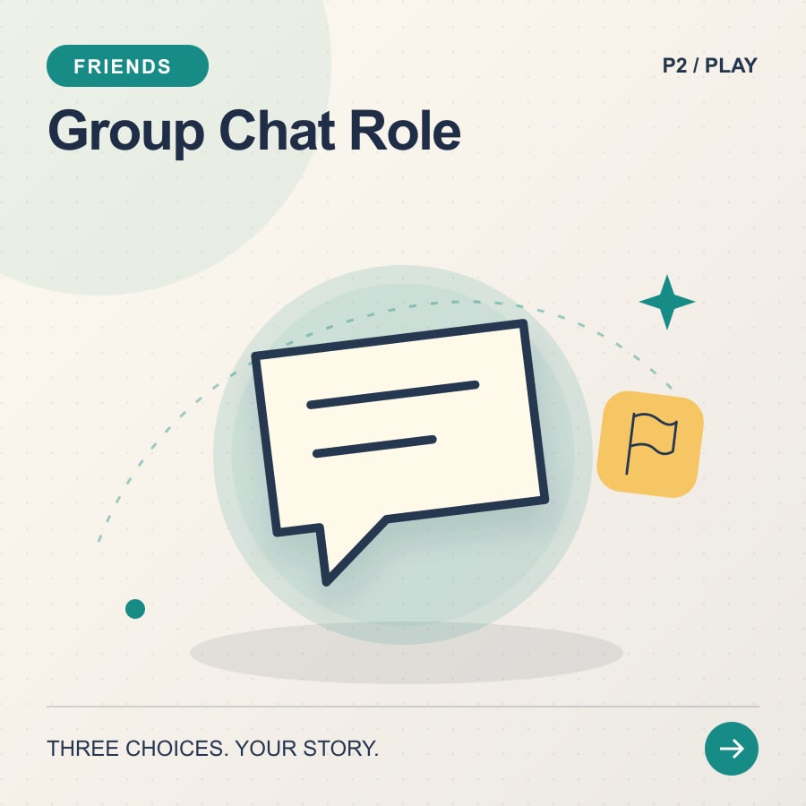Group Chat Role illustrated poster featuring chat