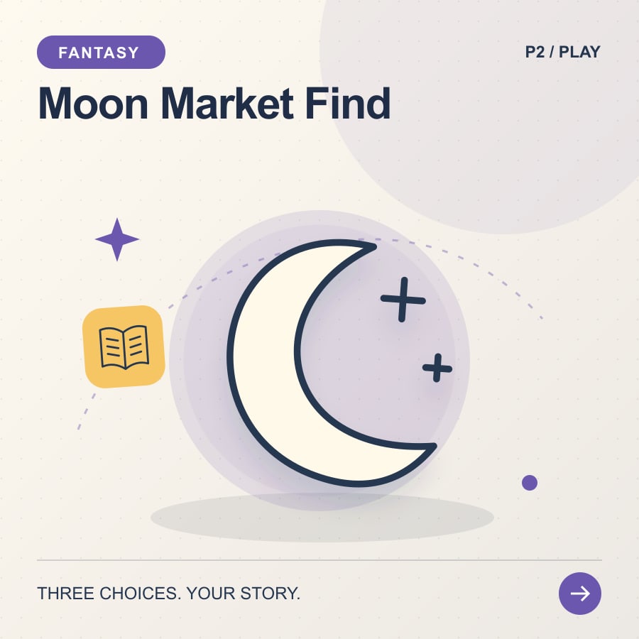 Moon Market Find illustrated poster featuring moon