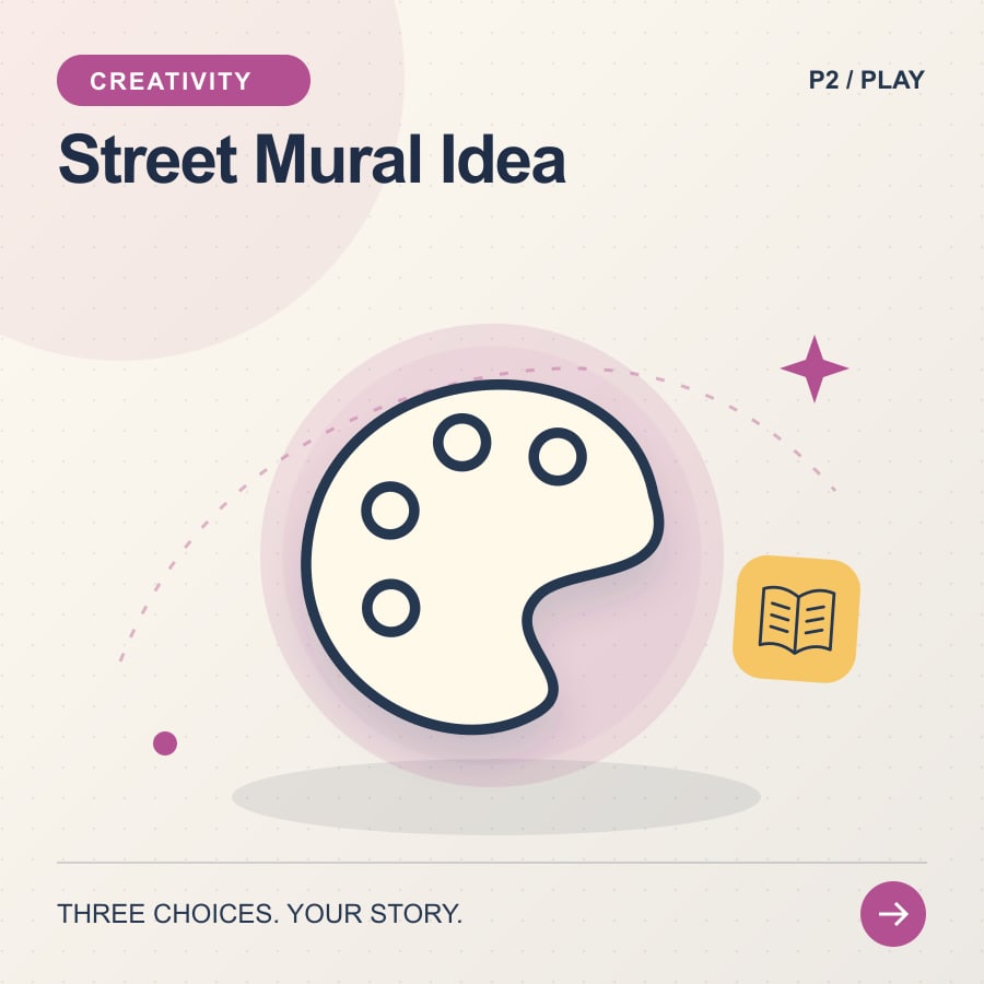 Street Mural Idea illustrated poster featuring palette