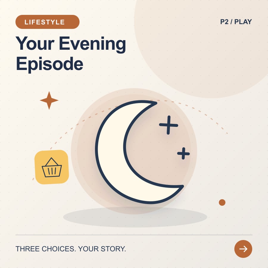 Your Evening Episode illustrated poster featuring moon