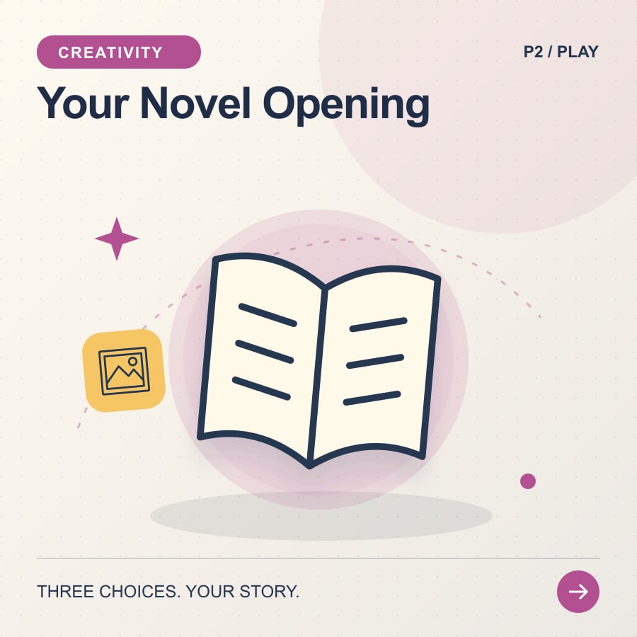 Your Novel Opening illustrated poster featuring book