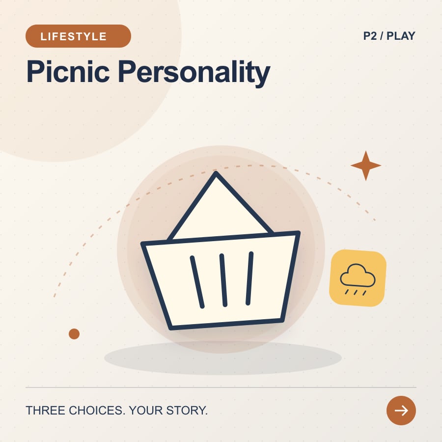 Picnic Personality illustrated poster featuring basket