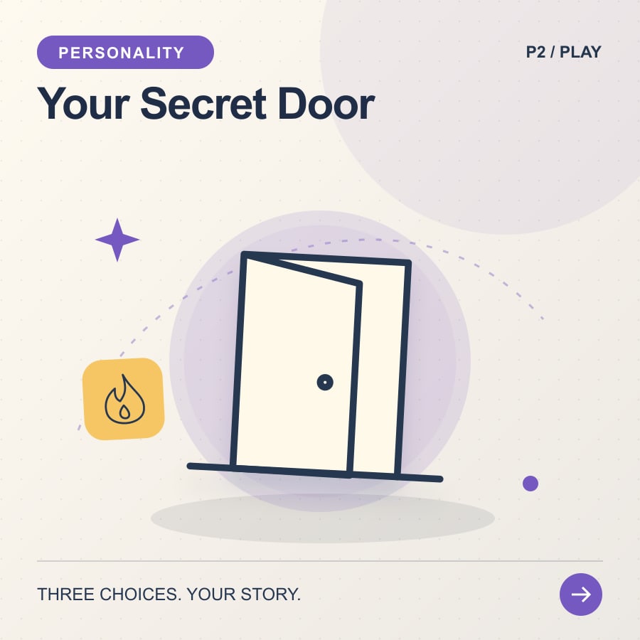 Your Secret Door illustrated poster featuring door