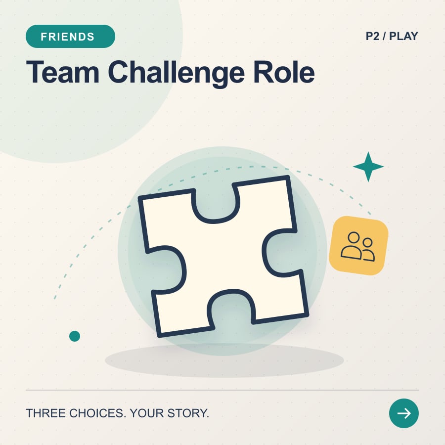 Team Challenge Role illustrated poster featuring puzzle
