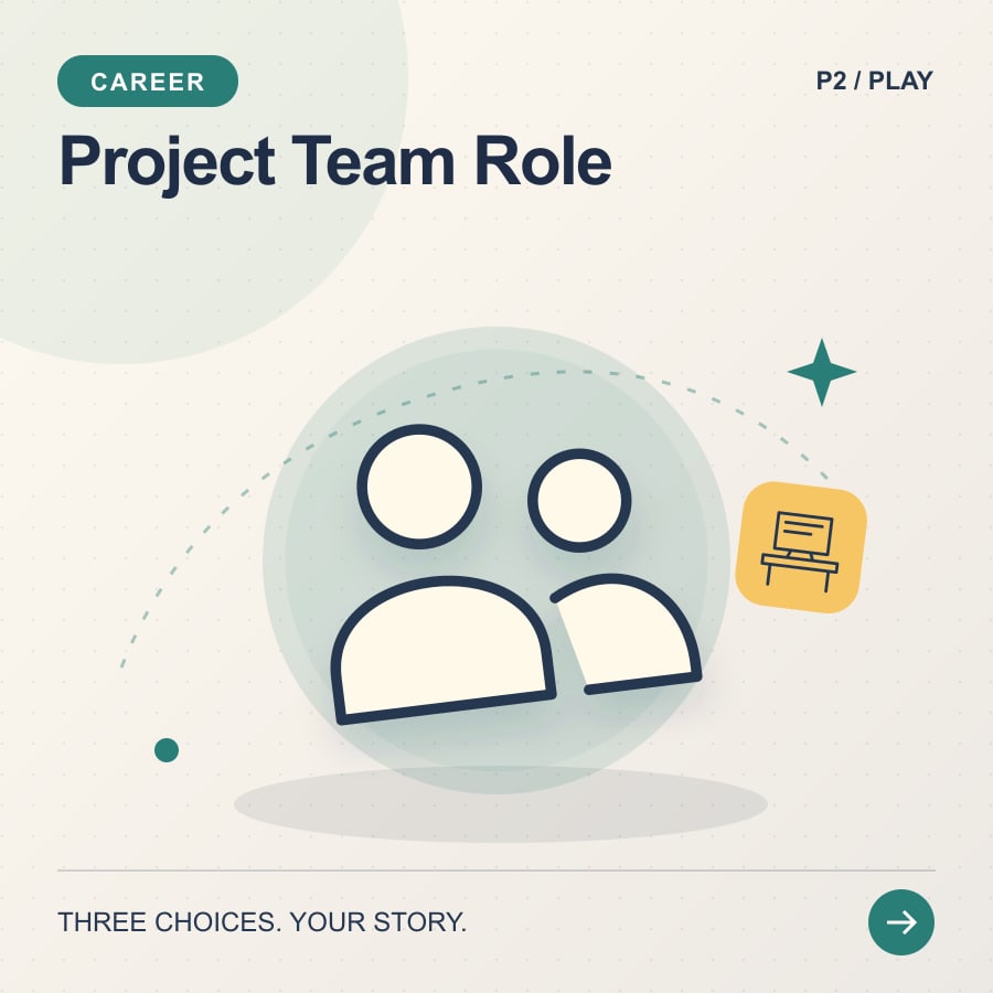 Project Team Role illustrated poster featuring people