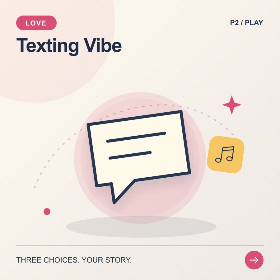 Texting Vibe illustrated poster featuring chat