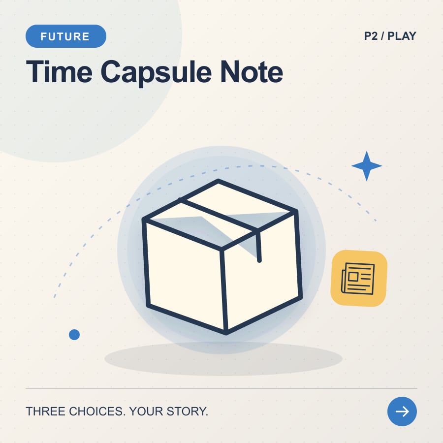 Time Capsule Note illustrated poster featuring box